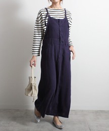 Fizz | 【Fizz/フィズ】　リネンレーヨンマキシ丈サロペットスカート(サロペット/オーバーオール)