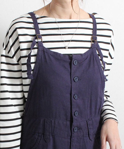 Fizz（フィズ）の「【Fizz/フィズ】　リネンレーヨンマキシ丈サロペットスカート（サロペット/オーバーオール・レディース・ベージュ/ネイビー/ブラウン・M）」の10枚目の写真