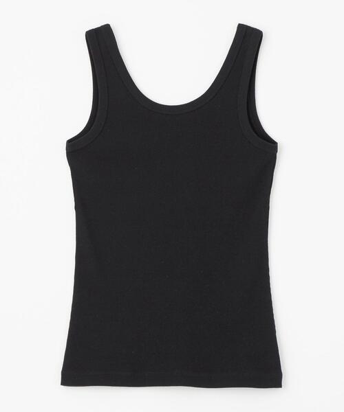 green label relaxing（グリーンレーベルリラクシング）の「Re`ep Cotton リープコットン リブ タンクトップ（タンクトップ・レディース・ブラック/ホワイト/モカ・FREE）」の3枚目の写真