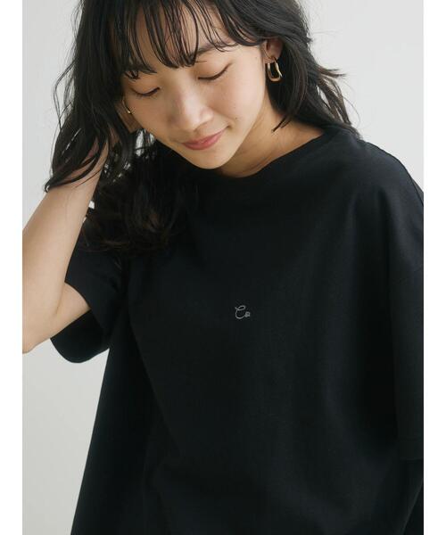 CRAFT STANDARD BOUTIQUE(クラフトスタンダードブティック)の「ワンポイント刺繍Tee(Tシャツ/カットソー・レディース・ホワイト/ブラック・M/L)」の4枚目の写真