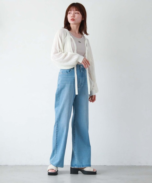 archives(アルシーヴ)の「メッシュ編みニットボレロ(ニット/セーター・レディース・ラベンダー/ブラック/グレー/オフホワイト・MEDIUM)」の19枚目の写真
