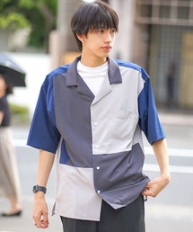 【BLUE STANDARD/ブルースタンダード】消臭 吸水速乾 接触冷感 UVカット ドライ ストレッチ オープンカラー 開襟 シャツ