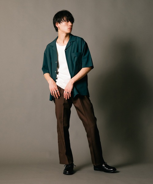 Blue Standard (ブルースタンダード)の「【BLUE STANDARD/ブルースタンダード】消臭 吸水速乾 接触冷感 UVカット ドライ ストレッチ オープンカラー 開襟 シャツ(シャツ/ブラウス・メンズ・カーキ/ベージュ/ブラック/ネイビー/グリーン・LARGE/X-LARGE/MEDIUM)」の13枚目の写真
