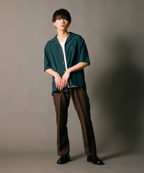 Blue Standard (ブルースタンダード)の「【BLUE STANDARD/ブルースタンダード】消臭 吸水速乾 接触冷感 UVカット ドライ ストレッチ オープンカラー 開襟 シャツ(シャツ/ブラウス・メンズ・カーキ/ベージュ/ブラック/ネイビー/グリーン・LARGE/X-LARGE/MEDIUM)」の18枚目の写真