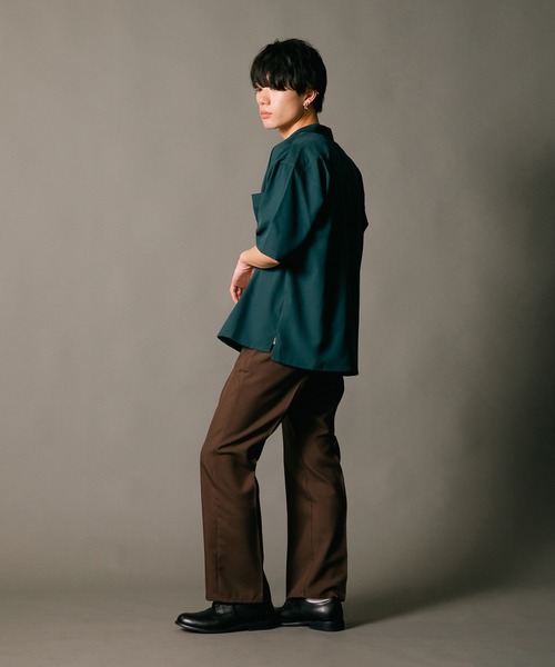 Blue Standard (ブルースタンダード)の「【BLUE STANDARD/ブルースタンダード】消臭 吸水速乾 接触冷感 UVカット ドライ ストレッチ オープンカラー 開襟 シャツ(シャツ/ブラウス・メンズ・カーキ/ベージュ/ブラック/ネイビー/グリーン・LARGE/X-LARGE/MEDIUM)」の21枚目の写真