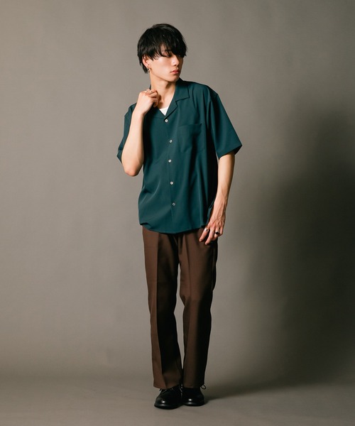 Blue Standard (ブルースタンダード)の「【BLUE STANDARD/ブルースタンダード】消臭 吸水速乾 接触冷感 UVカット ドライ ストレッチ オープンカラー 開襟 シャツ(シャツ/ブラウス・メンズ・カーキ/ベージュ/ブラック/ネイビー/グリーン・LARGE/X-LARGE/MEDIUM)」の15枚目の写真