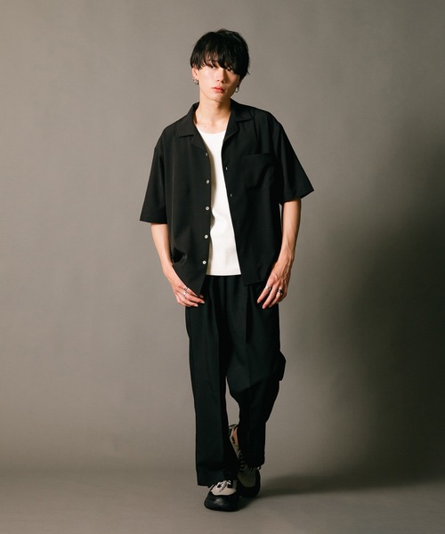 Blue Standard (ブルースタンダード)の「【BLUE STANDARD/ブルースタンダード】消臭 吸水速乾 接触冷感 UVカット ドライ ストレッチ オープンカラー 開襟 シャツ(シャツ/ブラウス・メンズ・カーキ/ベージュ/ブラック/ネイビー/グリーン・LARGE/X-LARGE/MEDIUM)」の6枚目の写真