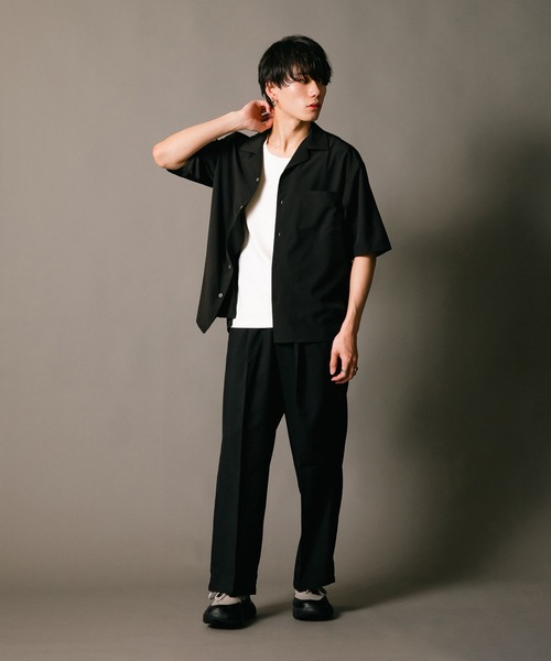 Blue Standard (ブルースタンダード)の「【BLUE STANDARD/ブルースタンダード】消臭 吸水速乾 接触冷感 UVカット ドライ ストレッチ オープンカラー 開襟 シャツ(シャツ/ブラウス・メンズ・カーキ/ベージュ/ブラック/ネイビー/グリーン・LARGE/X-LARGE/MEDIUM)」の8枚目の写真