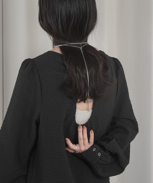lawgy（ラウジー）の「back open gather op（ワンピース・レディース・ホワイト/ブラック・FREE）」の15枚目の写真