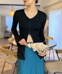 Jewelobe | ワイドスリットファスナートップス(Tシャツ/カットソー)