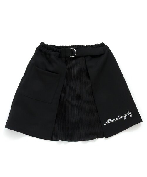 algy(アルジー)の「レイヤード風スカート(スカート・キッズ・ベージュ/ブラック/ミント・XX-SMALL/X-SMALL/SMALL/MEDIUM)」の2枚目の写真