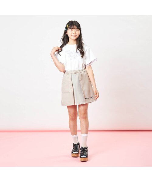 algy(アルジー)の「レイヤード風スカート(スカート・キッズ・ベージュ/ブラック/ミント・XX-SMALL/X-SMALL/SMALL/MEDIUM)」の16枚目の写真