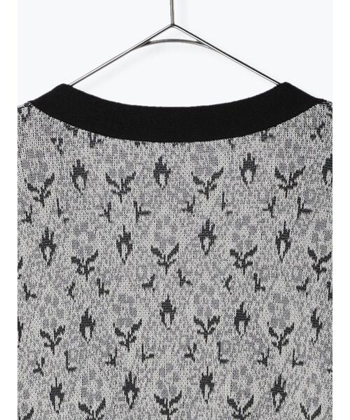 TSUHARU by Samansa Mos2（ツハルバイサマンサモスモス）の「ジャカード花柄配色カーディガン（カーディガン/ボレロ・レディース・ブラック/ベージュ・ﾌﾘ-）」の8枚目の写真