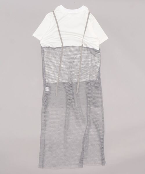 Three Four Time（ｽﾘｰﾌｫｰﾀｲﾑ）の「メッシュキャミワンピース＆Ｔシャツ（ワンピース・レディース・グレー/アイボリー/ブラック・FREE）」の4枚目の写真