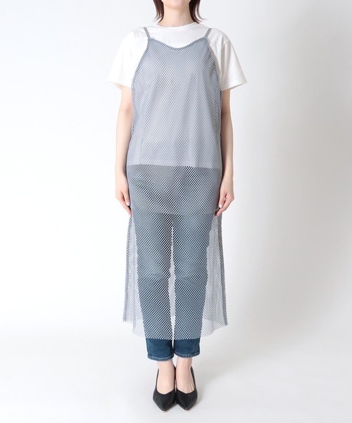 Three Four Time（ｽﾘｰﾌｫｰﾀｲﾑ）の「メッシュキャミワンピース＆Ｔシャツ（ワンピース・レディース・グレー/アイボリー/ブラック・FREE）」の11枚目の写真