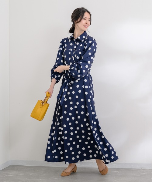 margaux（マルゴー）の「【KATHARINE ROSS】margaux dots simple one-piece（ワンピース・レディース・ネイビー・MEDIUM）」の2枚目の写真