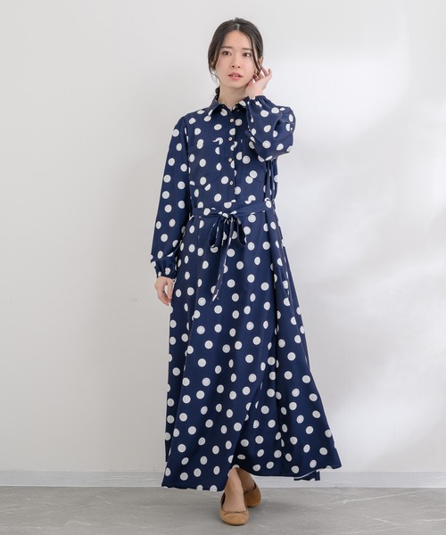 margaux（マルゴー）の「【KATHARINE ROSS】margaux dots simple one-piece（ワンピース・レディース・ネイビー・MEDIUM）」の6枚目の写真