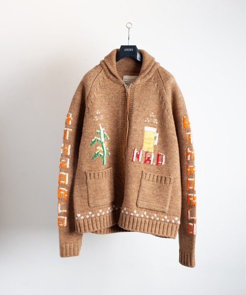 SEVESKIG(セヴシグ)の「SEVESKIG/セブシグ/Cowichan Knit Ver,N W O(ニット/セーター・メンズ・ベージュ/パープル/ブラック・MEDIUM/LARGE/X-LARGE)」の2枚目の写真