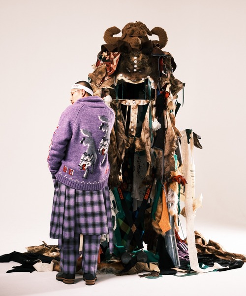 SEVESKIG(セヴシグ)の「SEVESKIG/セブシグ/Cowichan Knit Ver,N W O(ニット/セーター・メンズ・ベージュ/パープル/ブラック・MEDIUM/LARGE/X-LARGE)」の7枚目の写真