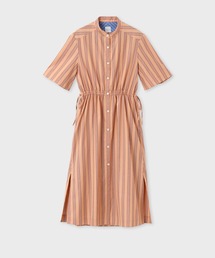 現行✨ ポールスミス スタンドカラー シャツワンピース ロング丈 ゆったり 38 美品】ポールスミス ロングシャツワンピース ストライプ 38 近年