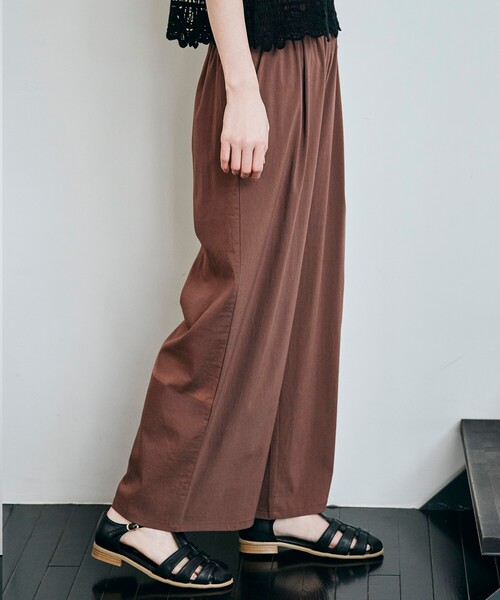 grove（グローブ）の「◆ひんやり＆らくちん着心地◎ウエストシャーリングパンツ（その他パンツ・レディース・ダークグリーン/ブラウン系/ブラック・02/03/01/05/04）」の2枚目の写真