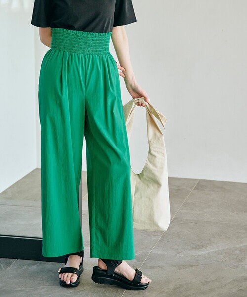 grove（グローブ）の「◆ひんやり＆らくちん着心地◎ウエストシャーリングパンツ（その他パンツ・レディース・ダークグリーン/ブラウン系/ブラック・02/03/01/05/04）」の3枚目の写真