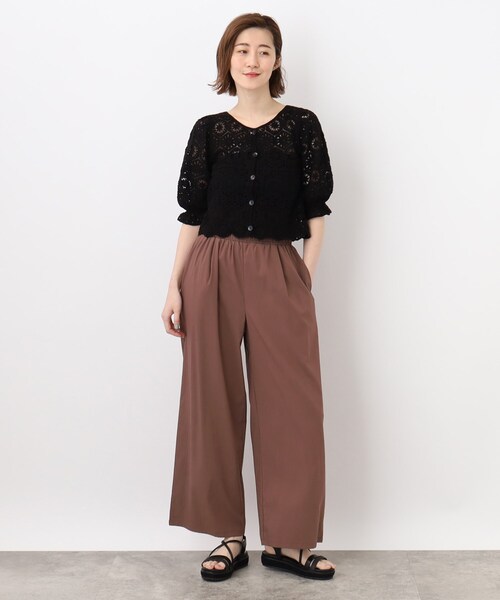 grove（グローブ）の「◆ひんやり＆らくちん着心地◎ウエストシャーリングパンツ（その他パンツ・レディース・ダークグリーン/ブラウン系/ブラック・02/03/01/05/04）」の13枚目の写真