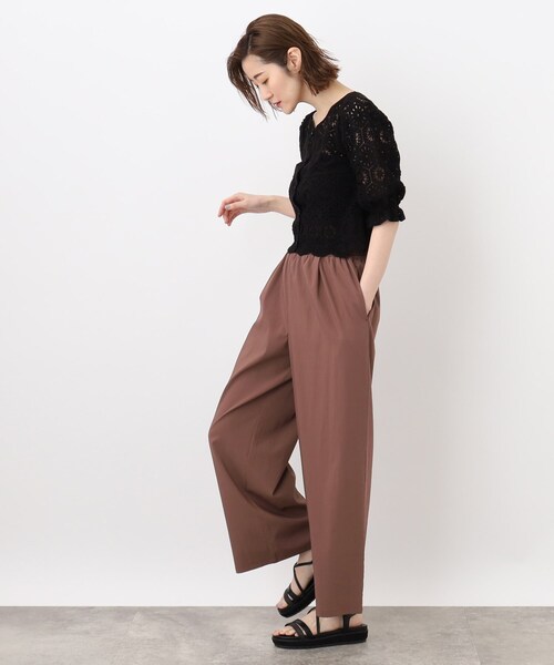grove（グローブ）の「◆ひんやり＆らくちん着心地◎ウエストシャーリングパンツ（その他パンツ・レディース・ダークグリーン/ブラウン系/ブラック・02/03/01/05/04）」の14枚目の写真