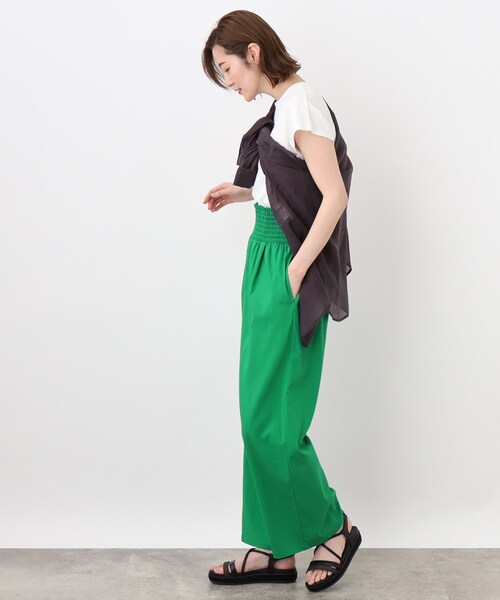 grove（グローブ）の「◆ひんやり＆らくちん着心地◎ウエストシャーリングパンツ（その他パンツ・レディース・ダークグリーン/ブラウン系/ブラック・02/03/01/05/04）」の19枚目の写真