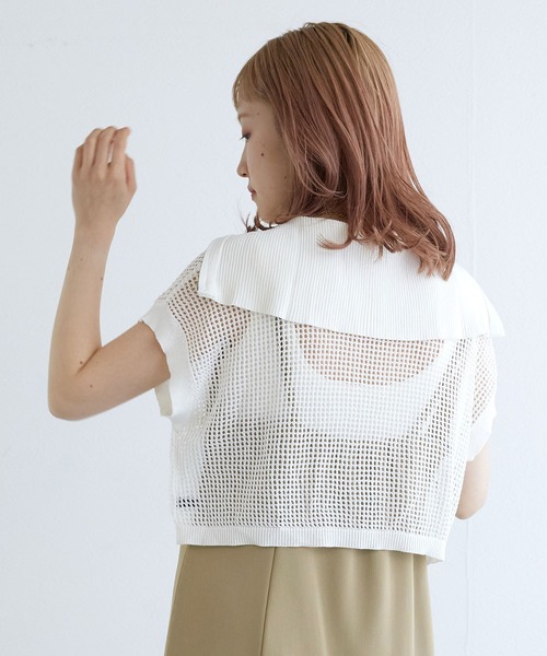 w closet(ダブルクローゼット)の「【SETアイテム】ハーフジップメッシュニット&キャミワンピース(ワンピース・レディース・オフホワイト/カーキ/ブラック・FREE)」の13枚目の写真