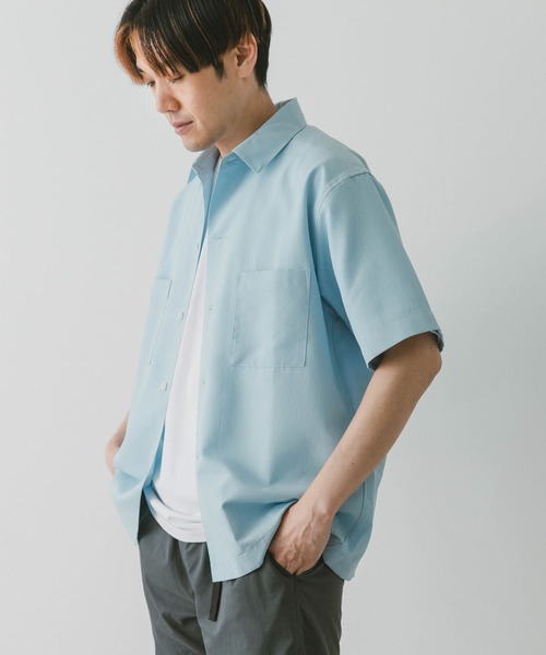 希少 美品 19ss サイズ1 コモリ ショートスリーブ シャツ 水色 希少 美品 19ss サイズ1 コモリ ショートスリーブ シャツ 水色