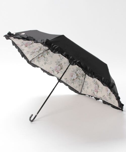 axes femme（アクシーズファム）の「ローズ柄晴雨兼用折傘（折りたたみ傘・レディース・ネイビー/キナリ・FREE）」の5枚目の写真