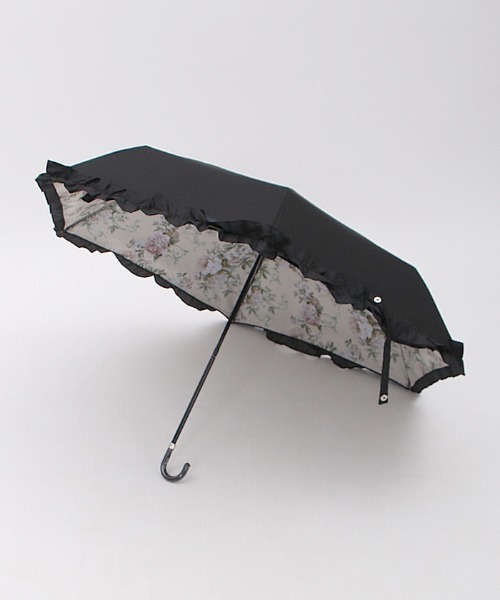 axes femme（アクシーズファム）の「ローズ柄晴雨兼用折傘（折りたたみ傘・レディース・ネイビー/キナリ・FREE）」の11枚目の写真