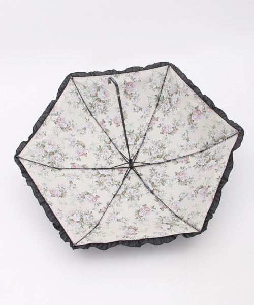 axes femme（アクシーズファム）の「ローズ柄晴雨兼用折傘（折りたたみ傘・レディース・ネイビー/キナリ・FREE）」の13枚目の写真