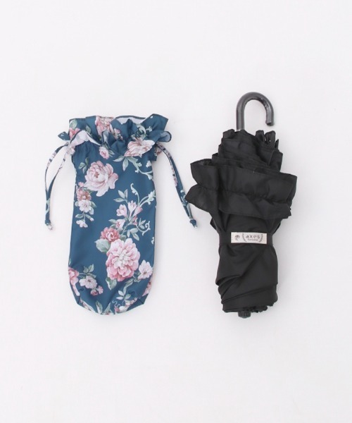 axes femme（アクシーズファム）の「ローズ柄晴雨兼用折傘（折りたたみ傘・レディース・ネイビー/キナリ・FREE）」の22枚目の写真