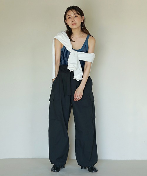 CREDONA クレドナ ナイロンオーバーPT 黒 CREDONA（クレドナ）の「ナイロンオーバーPT（カーゴパンツ