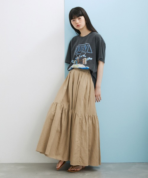 ADAM ET ROPE'(アダムエロペ)の「【WEB限定(一部店舗展開あり)】リネンフレアスカート(スカート・レディース・ブラック/ベージュ/ピンク/ブルー・FREE)」の11枚目の写真