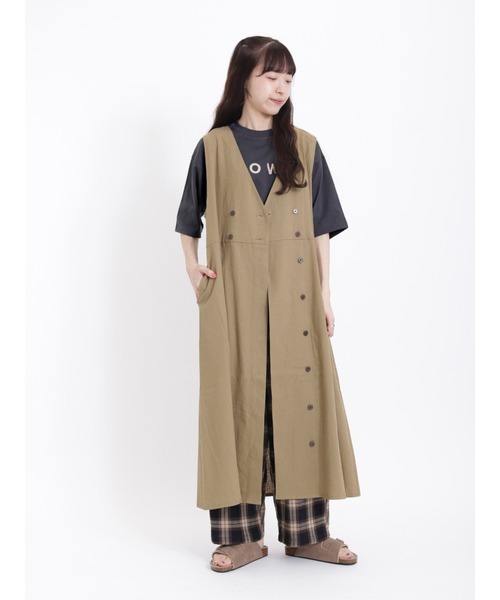 Samansa Mos2(サマンサ モスモス)の「【接触冷感 UVカット】のんびりリラックスパンツ(その他パンツ・レディース・グリーン/ベージュ/チャコール/ブラック・フリ-)」の7枚目の写真