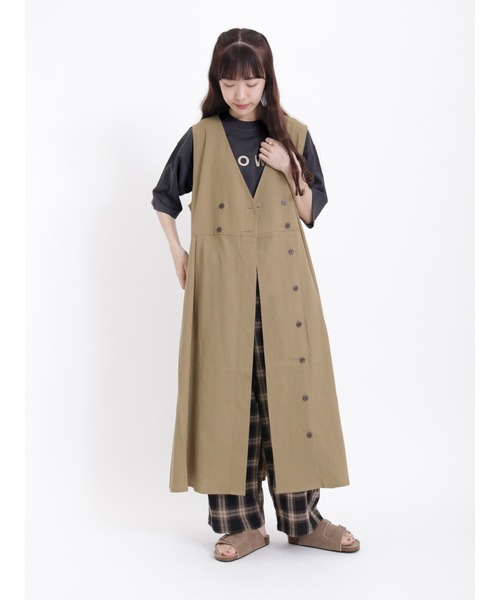 Samansa Mos2(サマンサ モスモス)の「【接触冷感 UVカット】のんびりリラックスパンツ(その他パンツ・レディース・グリーン/ベージュ/チャコール/ブラック・フリ-)」の8枚目の写真