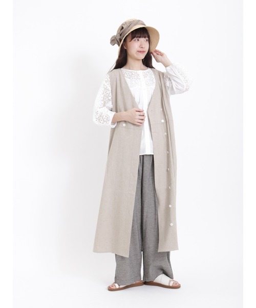 Samansa Mos2(サマンサ モスモス)の「【接触冷感 UVカット】のんびりリラックスパンツ(その他パンツ・レディース・グリーン/ベージュ/チャコール/ブラック・フリ-)」の12枚目の写真