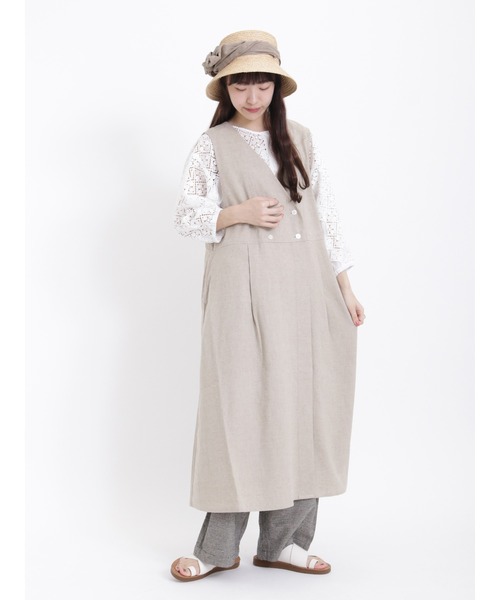 Samansa Mos2(サマンサ モスモス)の「【接触冷感 UVカット】のんびりリラックスパンツ(その他パンツ・レディース・グリーン/ベージュ/チャコール/ブラック・フリ-)」の13枚目の写真