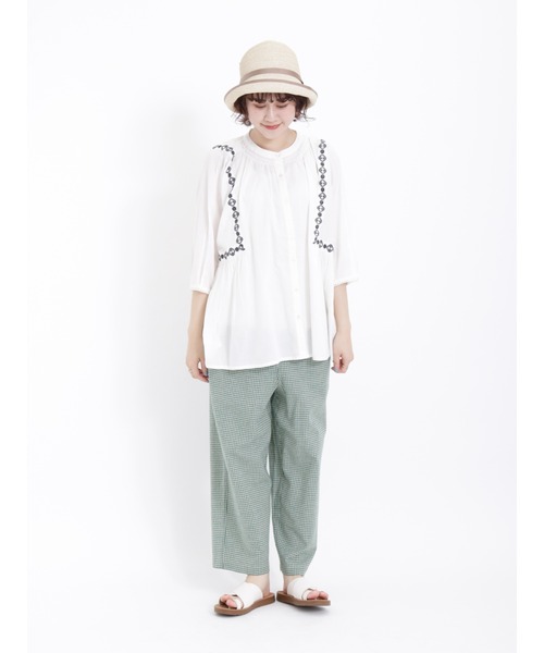 Samansa Mos2(サマンサ モスモス)の「【接触冷感 UVカット】のんびりリラックスパンツ(その他パンツ・レディース・グリーン/ベージュ/チャコール/ブラック・フリ-)」の17枚目の写真