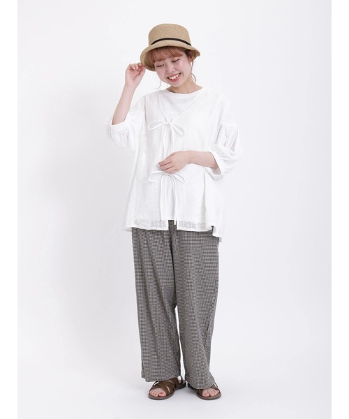 Samansa Mos2(サマンサ モスモス)の「【接触冷感 UVカット】のんびりリラックスパンツ(その他パンツ・レディース・グリーン/ベージュ/チャコール/ブラック・フリ-)」の20枚目の写真