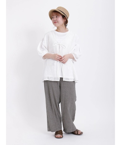 Samansa Mos2(サマンサ モスモス)の「【接触冷感 UVカット】のんびりリラックスパンツ(その他パンツ・レディース・グリーン/ベージュ/チャコール/ブラック・フリ-)」の5枚目の写真