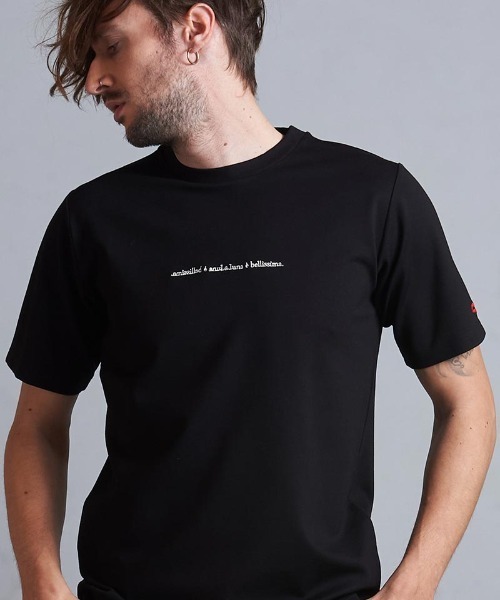 NO ID.(ノーアイディ)の「mt8392-エンブロイダリーメッセージC-N-T Tシャツ(Tシャツ/カットソー・メンズ・ライトベージュ/ブラック/ホワイト・02/01)」の7枚目の写真