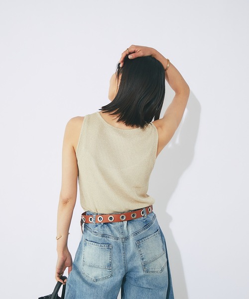 RIVE DROITE（リヴドロワ）の「メタリックリブニット（タンクトップ・レディース・ブラック/シルバー/ゴールド・FREE）」の6枚目の写真