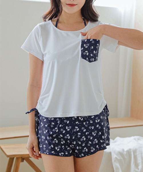 セール】小花柄ホルタービキニ3点セット（水着）｜Lace Ladies