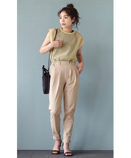 zootie（ズーティー）の「COOL TOUCH 接触冷感テーパードパンツ（その他パンツ・レディース・アイボリー/ライトベージュ/ダークベージュ/ブラック/カーキ/ベージュ/ベージュ系その他/ブラウン・L/S/LL/M）」の16枚目の写真