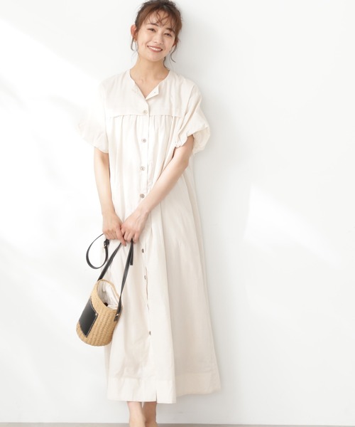 N.（N. Natural Beauty Basic）（エヌエヌナチュラルビューティーベーシック）の「【S Size Line】◆コットンボイルバルーンスリーブワンピース（ワンピース・レディース・ネイビー/レッド/オフホワイト・SMALL/MEDIUM）」の2枚目の写真