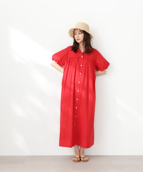 N.（N. Natural Beauty Basic）（エヌエヌナチュラルビューティーベーシック）の「【S Size Line】◆コットンボイルバルーンスリーブワンピース（ワンピース・レディース・ネイビー/レッド/オフホワイト・SMALL/MEDIUM）」の10枚目の写真